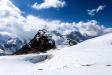 snow covered mountain peaks enroute pin parvati pass trek
