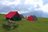 breakfast served under clear sky on bugyal near tents at roopkund campsite